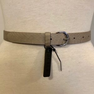 NWT J. Crew Grey Snake-Embossed Leather Belt